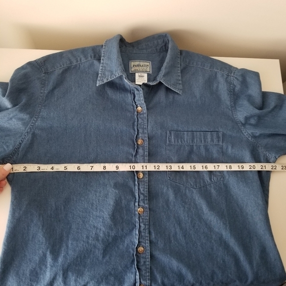 Pendleton Denim Blue Button Down Long Sleeve Shirt Size L - Picture 10 of 11